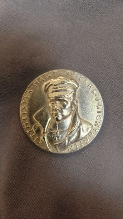 NIEMIECKI SREBRNY MEDAL 1918 Manfred von Richthoffen
