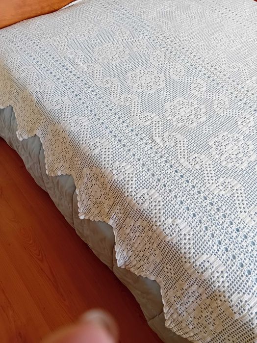 Colcha em croché para cama de solteiro
