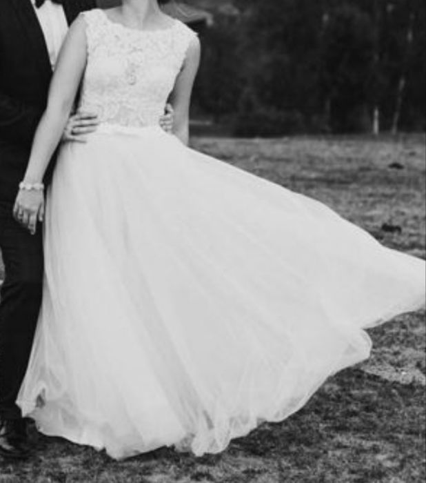 ORYGINALNA SUKNIA ŚLUBNA. .boho.retro.prowansja.glamour. KORONK