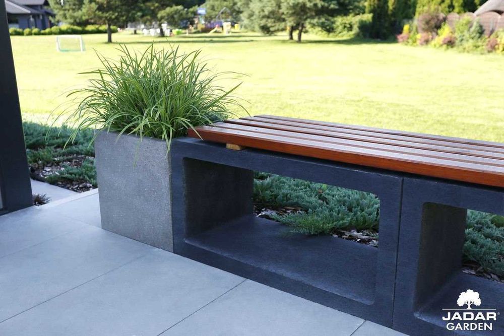 DONICA jadar 50x100 h=50cm  szara murek ławka