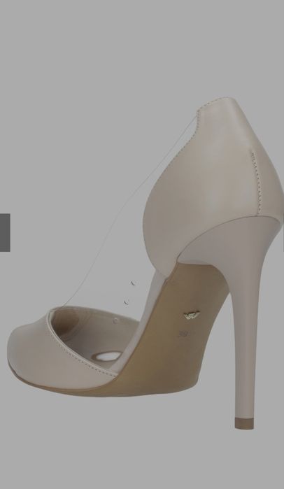 Czulenka szpilki Wojas nudę beige przezroczyste do biura 37