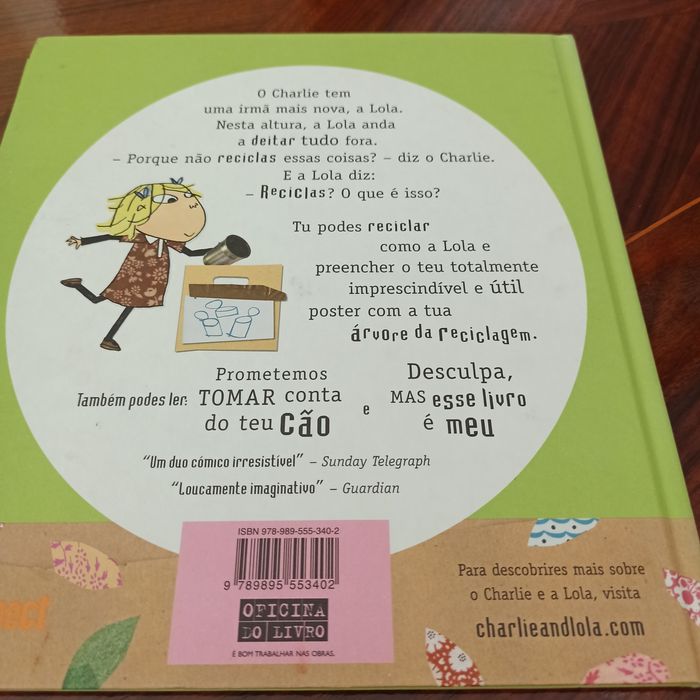 Livro da coleção Charlie e Lola " Cuida do teu planeta"