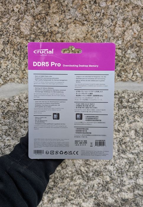 Crucial Pro DDR5-6000 32GB RAM Kit (16GBx2) Black CP2K16G60C36U5B