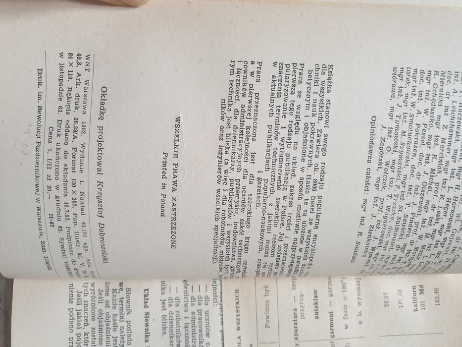 Ilustrowany słownik techniczny dla wszystkich 1962 2 tomy