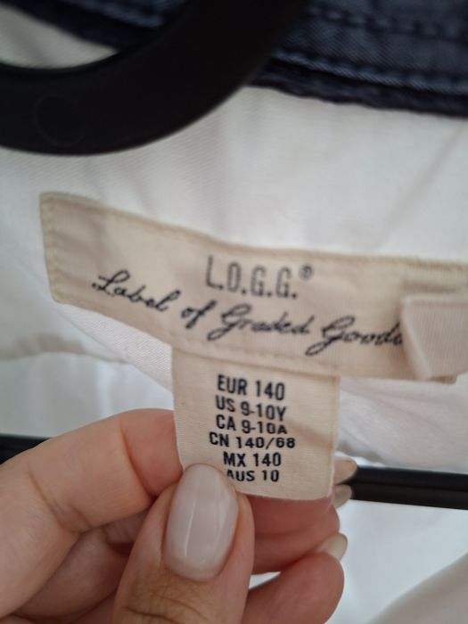 Koszula H&M 140 9-10 lat biała chłopięca