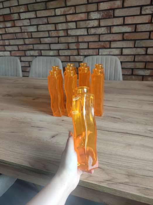 Szklany wazon flakon pomarańczowy IKEA