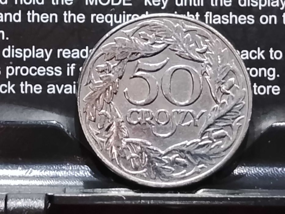 50 groszy 1938 zzm. GG,Niklowana,rzadki stan