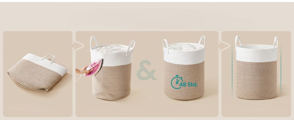 Kosz na pranie wolnostojący 60L organizer na zabawki Pojemny BOHO