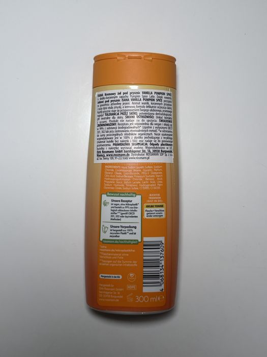 Zel płyn pod prysznic vanilla pumpkin spice limited edition isana
