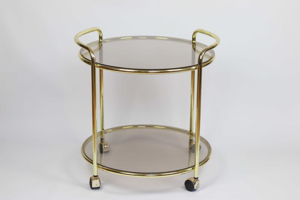 Mobilny złoty barek w stylu Hollywood Regency