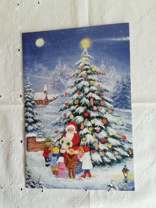 Postal de Natal, pintado com a boca