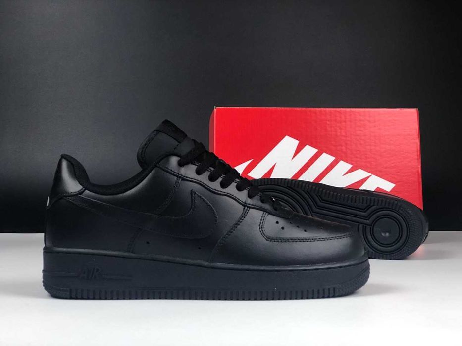 ХУТРО! Зимові Nike Air Force 1 Low All Black 41 42 43 44 45 найк