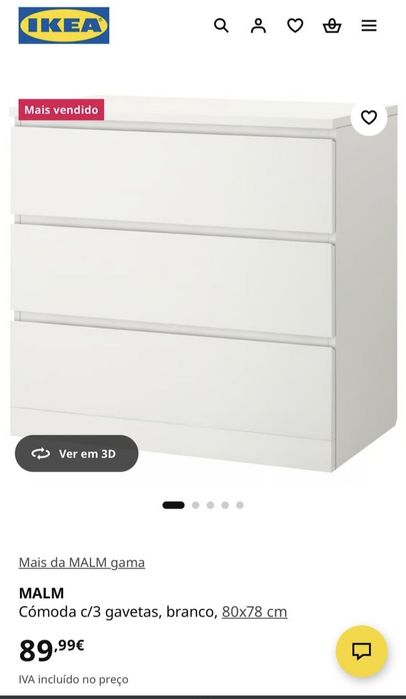 2 cómodas com gavetas