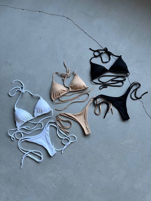 Купальник з чашками, бікіні, роздільний жіночий купальник на зав’язках