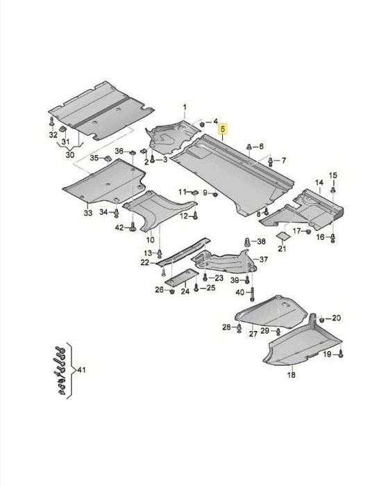 Захист днища правий Audi Q5 80A 18-24 80A825208E 80A825208B
