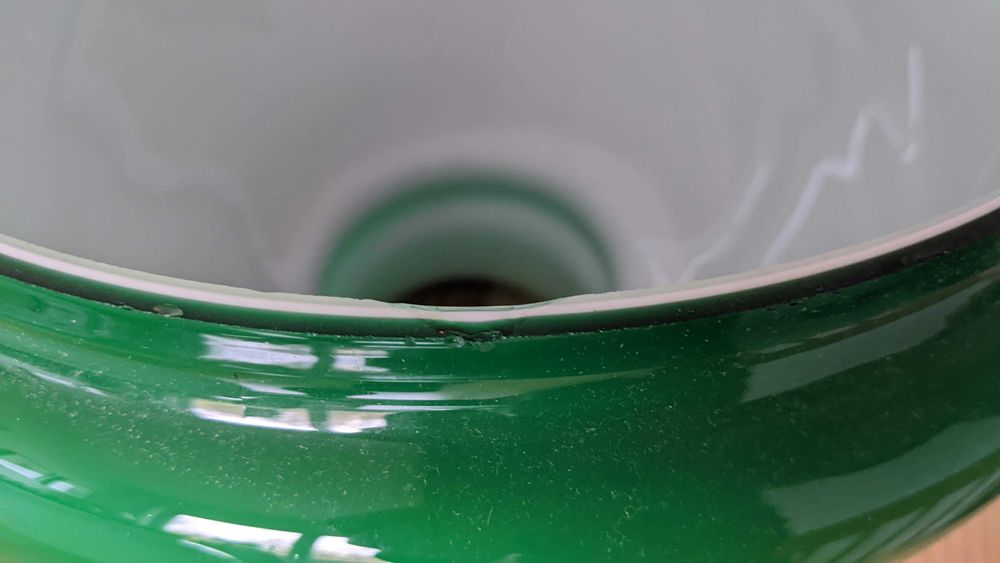 Abajour em vidro doublé antigo verde