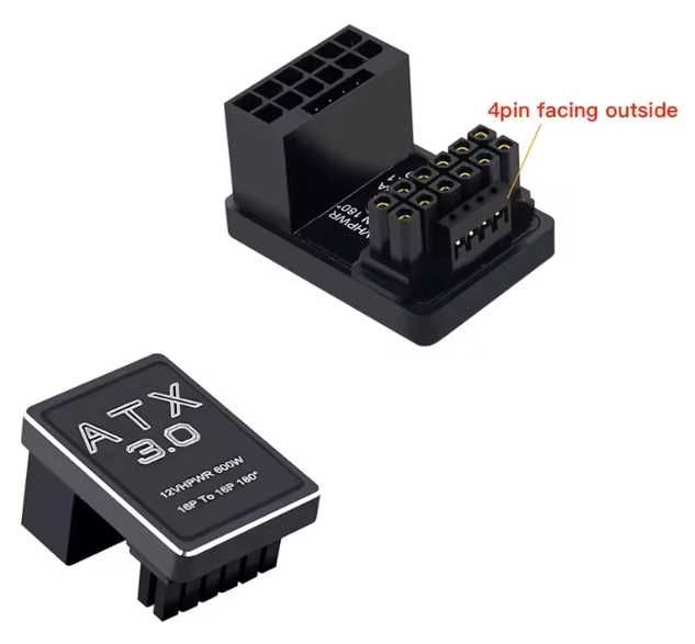 Przejściówka adapter kątowy 180 stopni GPU PCIe ATX3.0 12VHPWR RTX5070