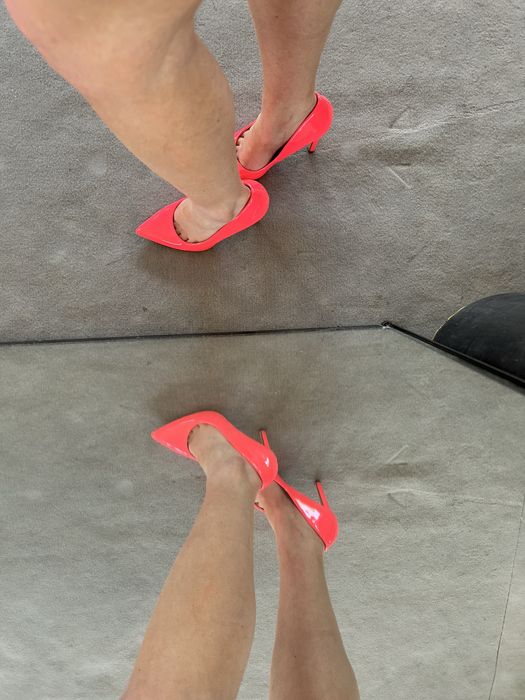 Szpilki damskie 37 neonowy róż malina