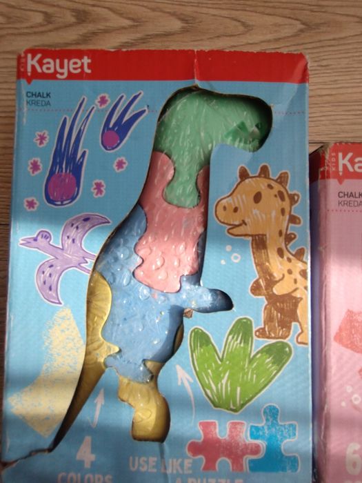 Zestaw kredy kreda nie brudzaca nie kruszaca sie dinozaur motyl