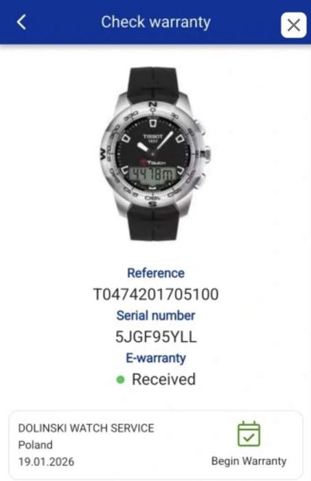 Zegarek Tissot Touch II