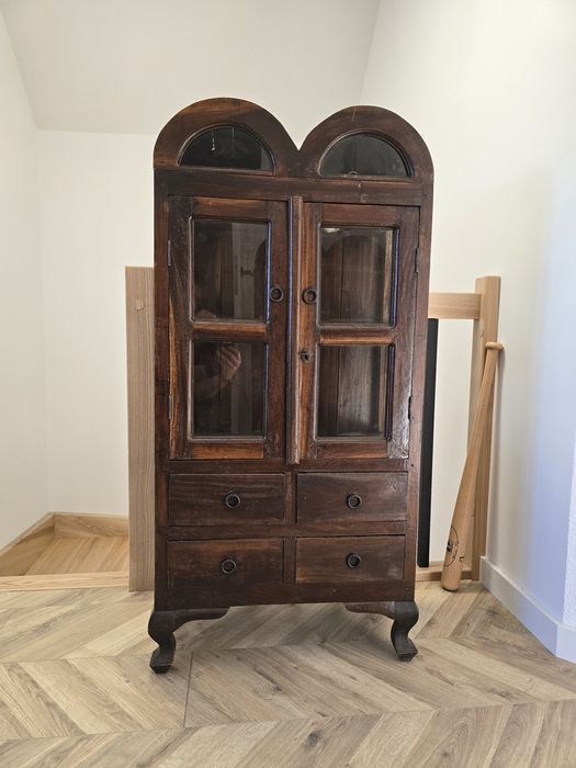 Mini Witryna Kolonialna Indonezyjska Palisander serwantka
