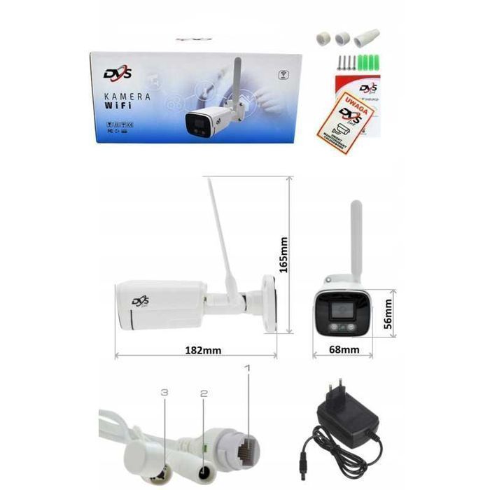 DVS Zestaw Monitoringu 4 Kamer WiFi 8Mpx 4K REJESTRATOR do 8 Kamer