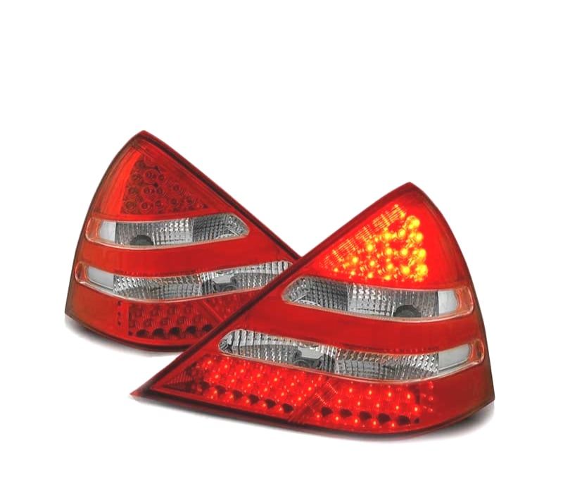 FAROLINS TRASEIROS LED MERCEDES SLK R170 96-04 VERMELHO CRISTAL
