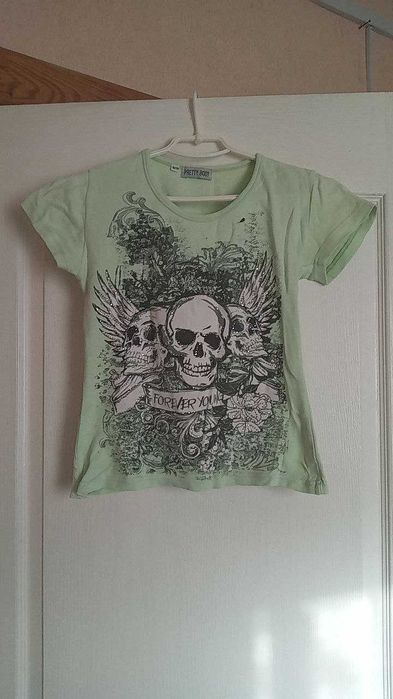 Бірюзова футболка з черепом Y2k