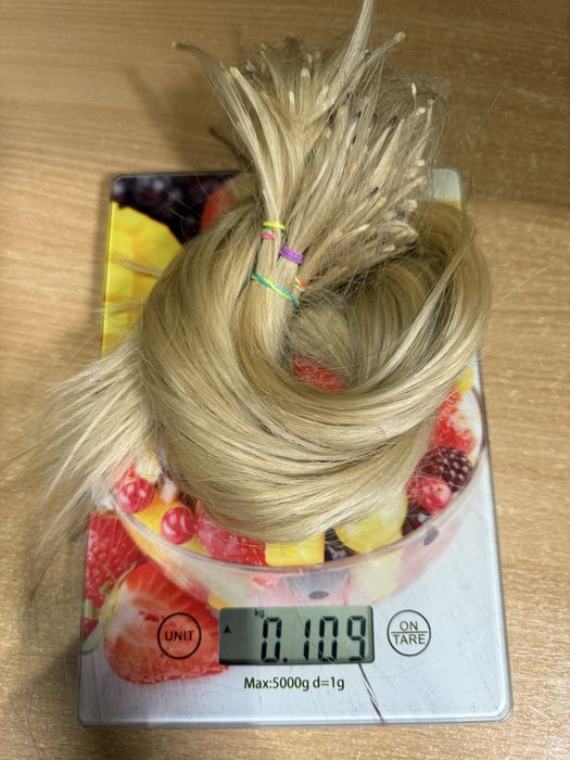 Волосся для нарощування ідеально гладке блонд 70 см 110 грам