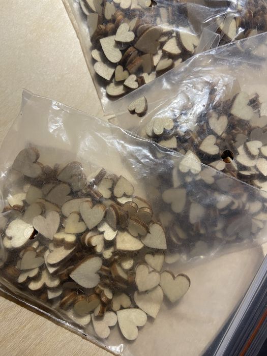 Drewniane serca impreza urodziny ozdoby