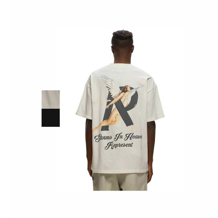 Футболка Represent Storms In Heaven Tee Beige \ Black