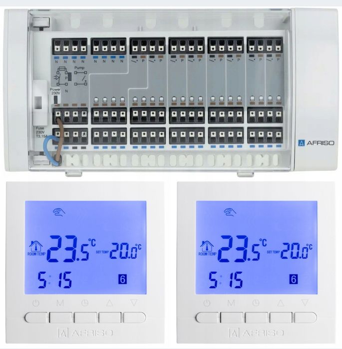 Zestaw do ogrzewania podłogowego AFRISO LISTWA 2x REGULATOR TEMP.