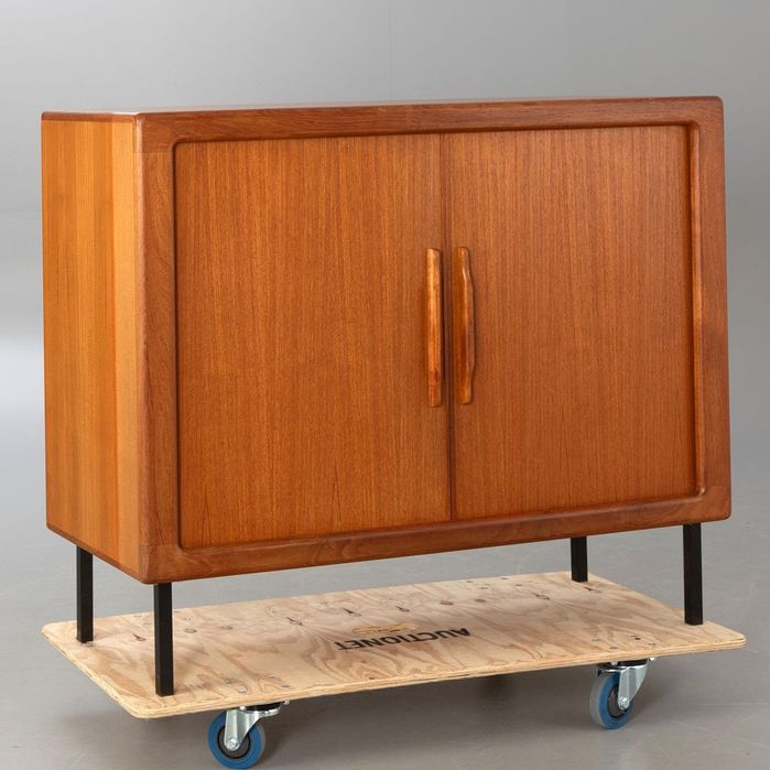 Komoda szafka tekowa Dyrlund Denmark - vintage lata 70-te - roletki