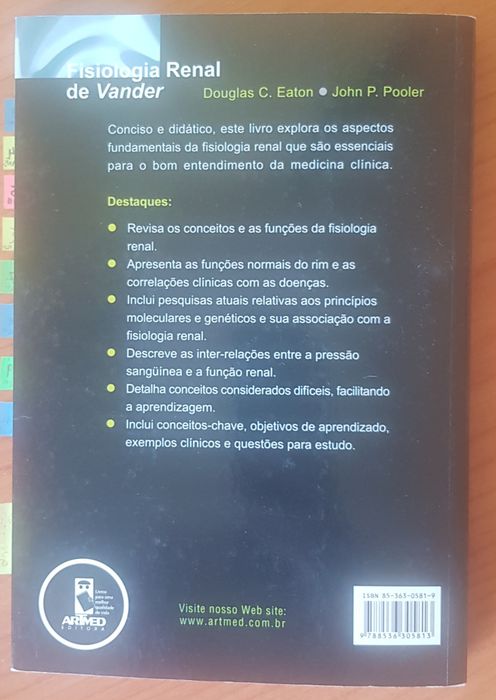 Vendo livro Fisiologia Renal de Vander 6° edição
