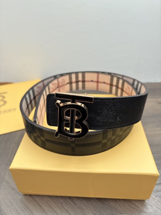 Pasek Burberry czarno-złoty