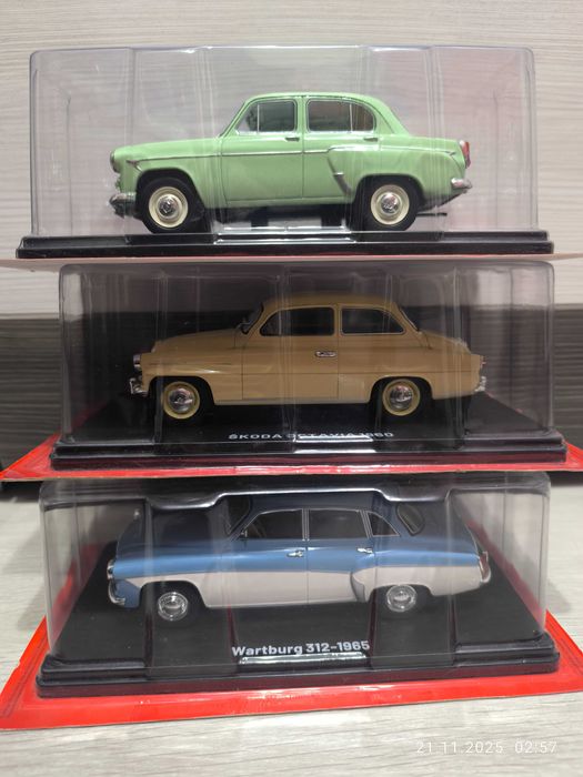 Samochody PRL Hachette 1:24 Moskwicz Skoda Wartburg Kultowe Auta 1/24