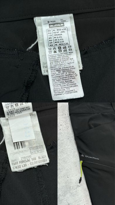 Трекинговые штаны Quechua north face 500 Black размер M 32x33