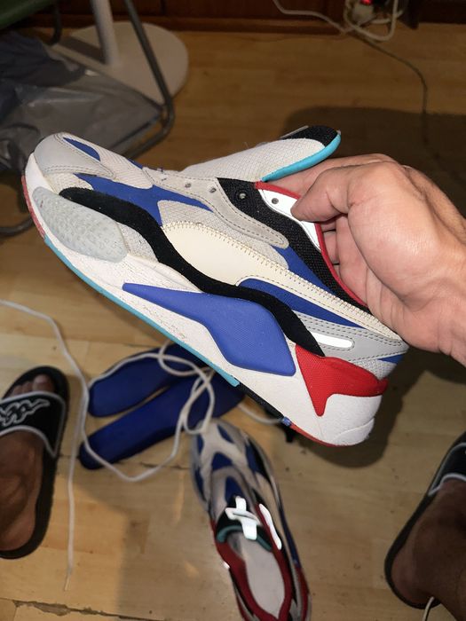 Puma RS-X3 Puzzle branco e azul