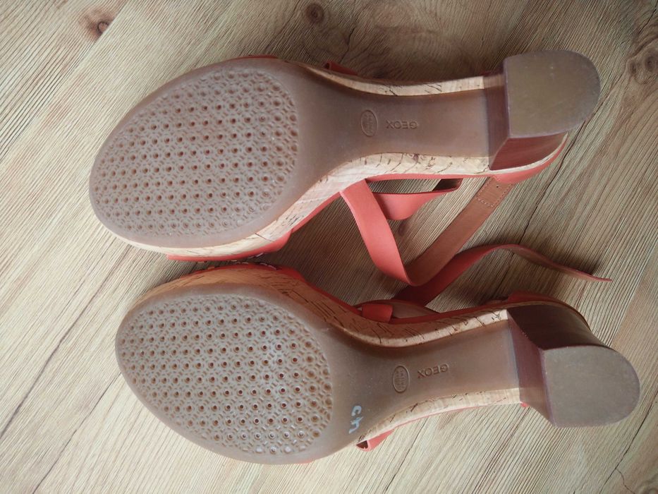 Sandały 40 Geox Respira nie noszone skórzane obcas 9,5cm