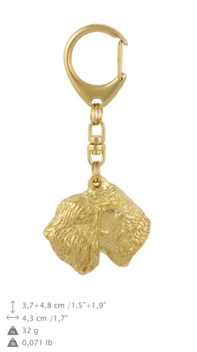 Irish soft coated wheaten terrier brelok pozłacany w pudełku Art-Dog