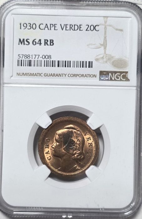 20 centavos 1930 MS64 RB