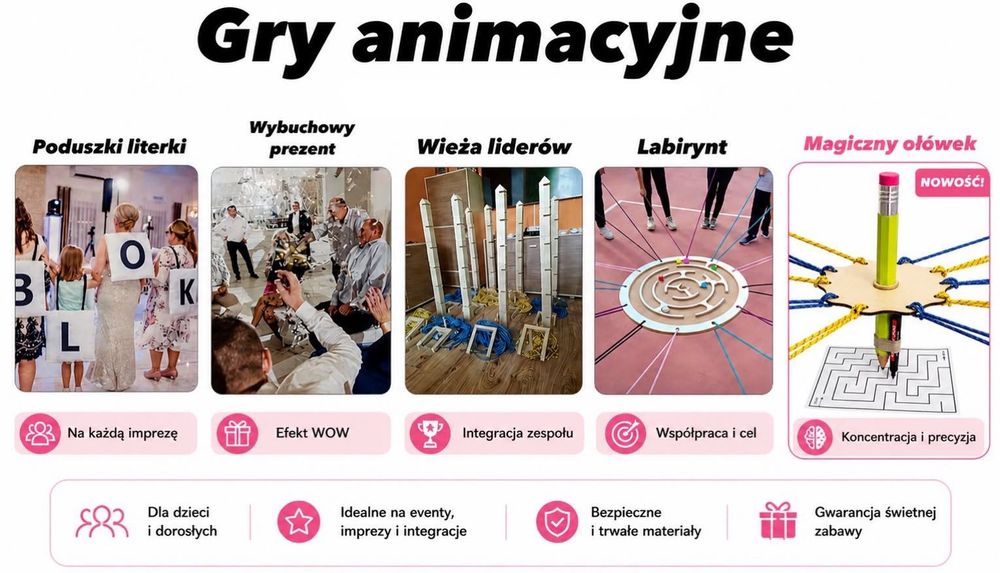 Gra integracyjna animacyjna zespołowa Magiczny Labirynt