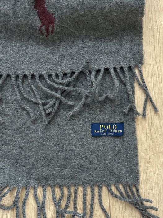 Сірий вовняний шарф polo ralph lauren