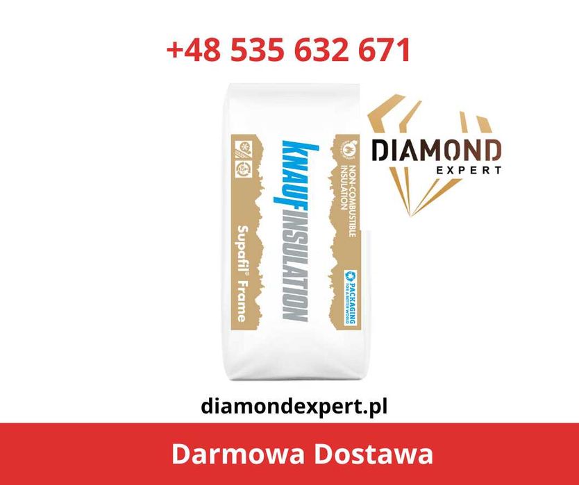 Granulat z Wełny Mineralnej Szklanej Knauf Biała Wełna Wdmuchiwana