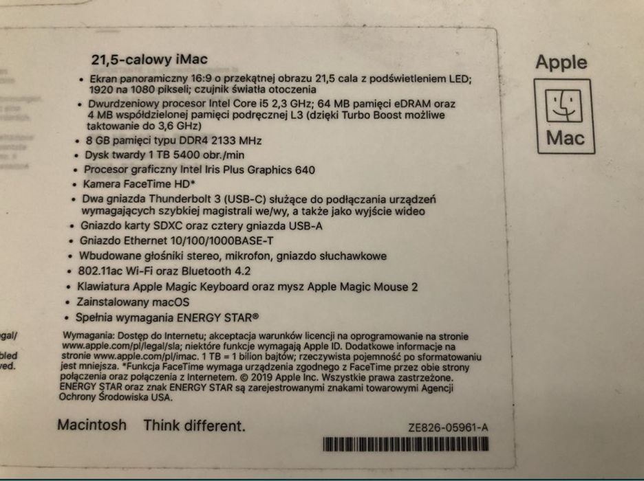 Apple iMac 21,5” 2017 |SUPER OKAZJA|