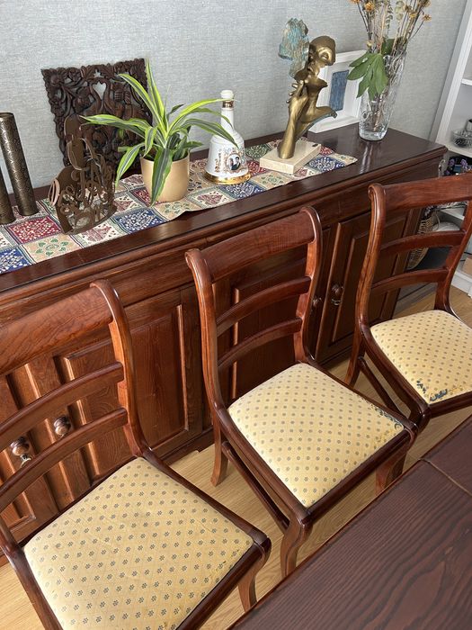 Mesa Jantar Oval Extensível Madeira Maciça + Cadeiras (Peniche)