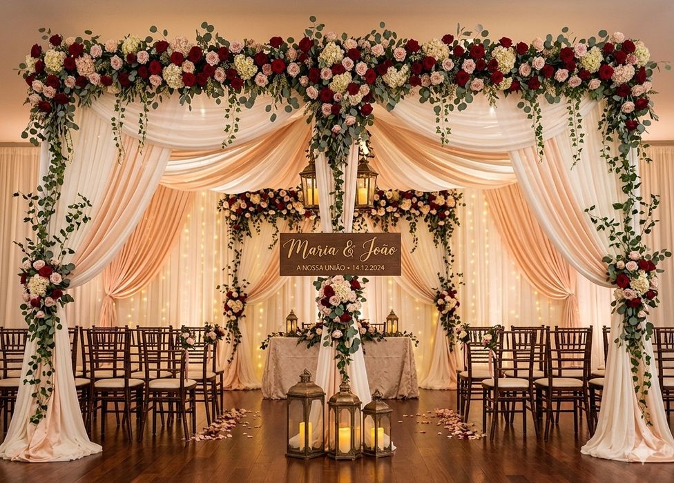 Suporte aço galvanizado para fundo de casamento