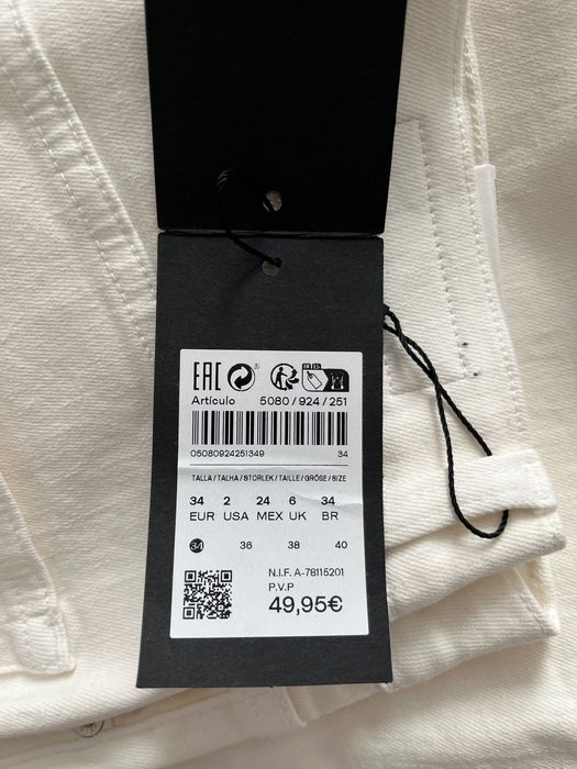 Джинси білі кльош висока посадка Massimo Dutti 34 розмір 5080/924
