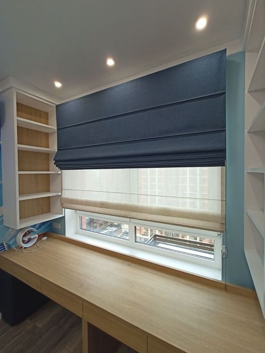 Цех з пошиття тюлю та штор Римські штори на прямі та косі вікна