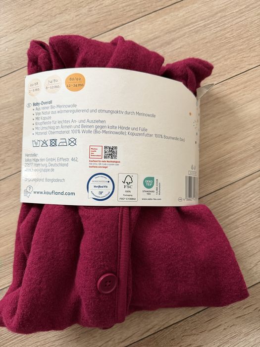 Kuniboo kombinezon dla dziewczynki welna merino 86/92 nowy